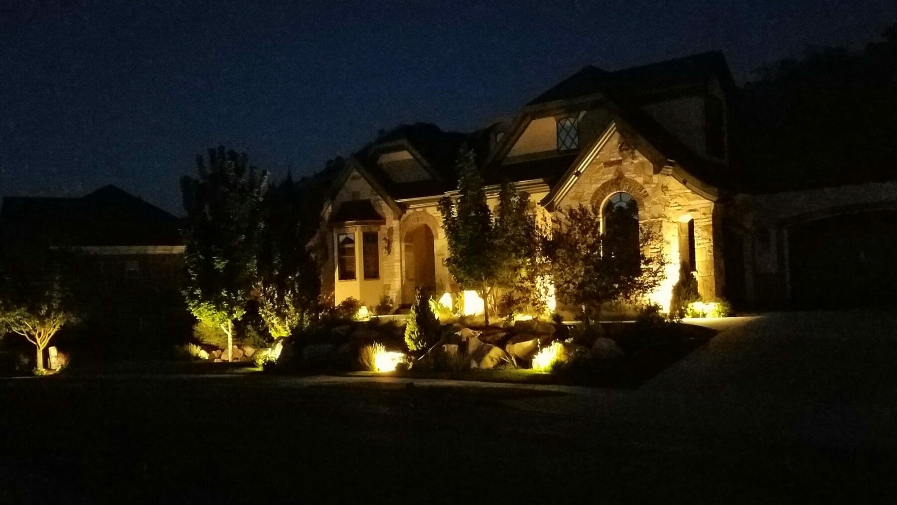 Lights on exterior of home