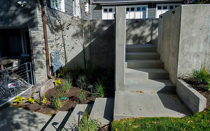 custom concrete designed staircase