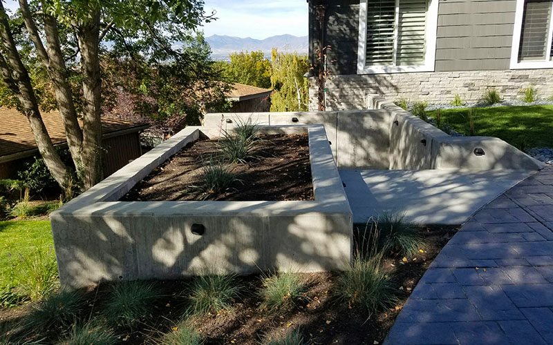 Utah custom concrete planter.