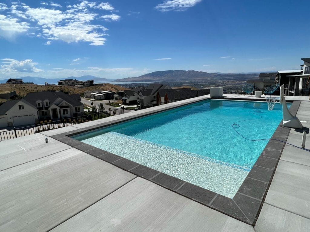 Custom pool overlooks St George, Utah landscape - Custom pool builder in St George, UT - Stevenson Brothers Custom Pools